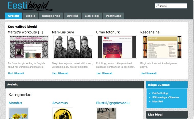 My blog got featured on eestiblogid.ee in December.
