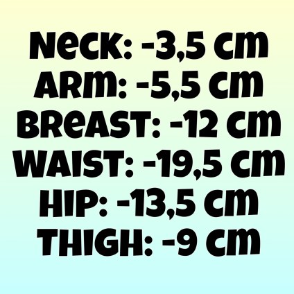 Lost in total 63 centimetres all over my body.