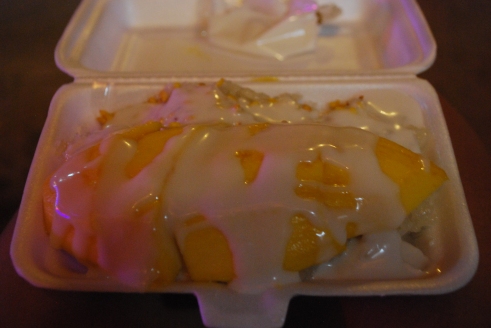 Mango with sticky rice. Yummy!