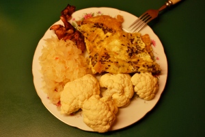 My plate of food + had some extra cauliflower that didn't fit on that photo :)